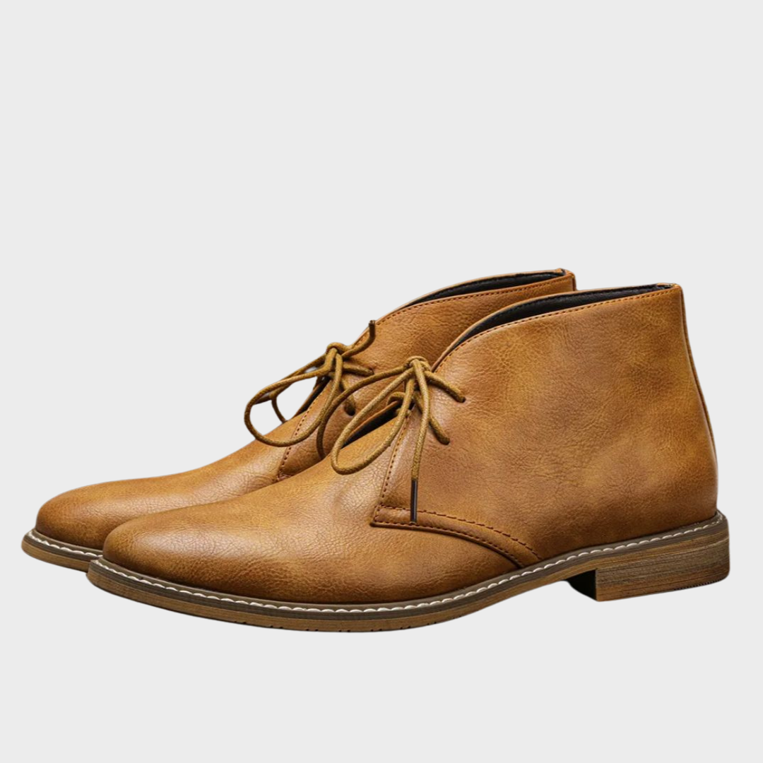 Botki męskie sznurowane chukka skóra naturalna eleganckie jesienne