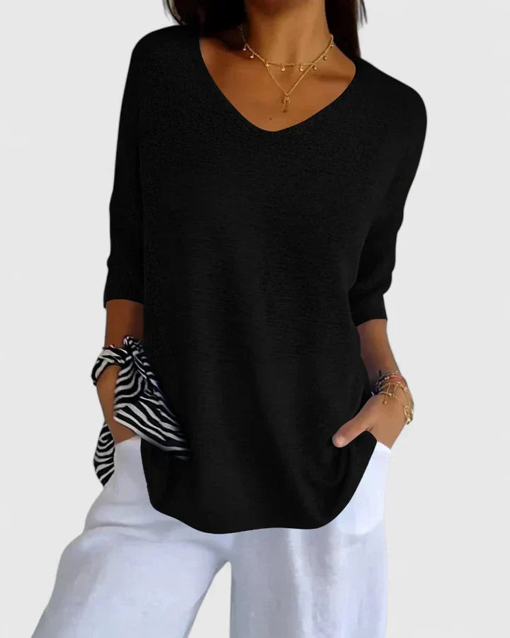 Blusa feminina de algodão elegante para o verão com manga curta para looks do dia a dia