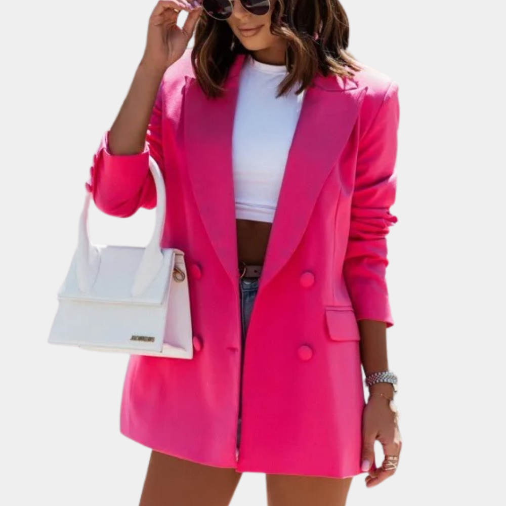 Blezer damski bawełniany elegancki oversize na wiosnę i lato casual biznesowy