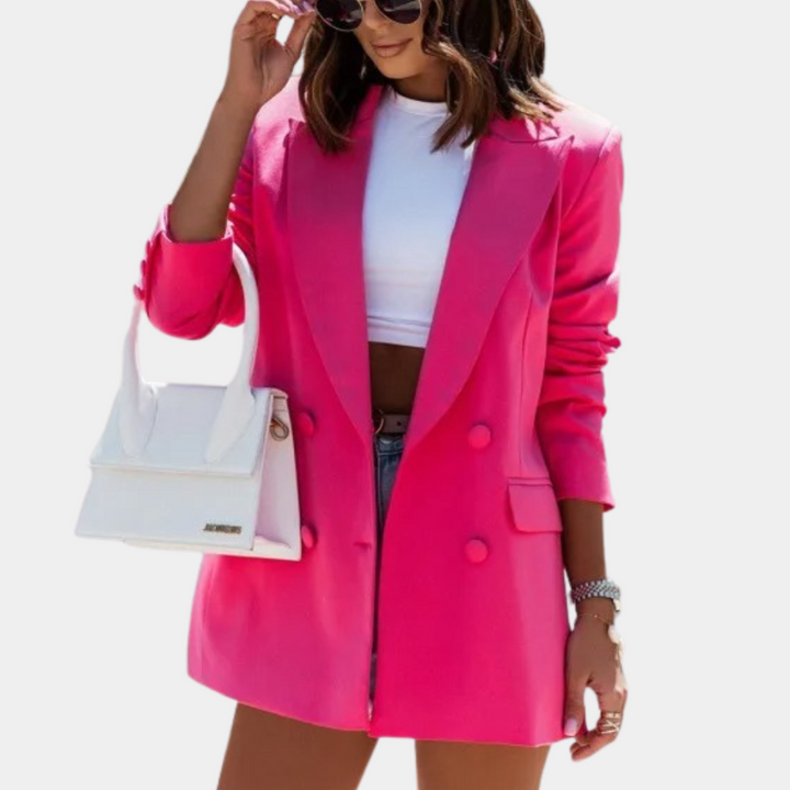 Blezer damski bawełniany elegancki oversize na wiosnę i lato casual biznesowy