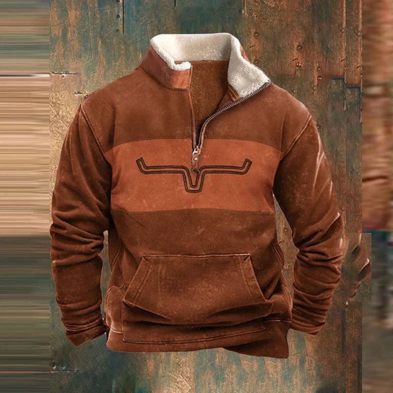 Bluza męska fleece na zamek wiosenna casual z długim rękawem do codziennego noszenia