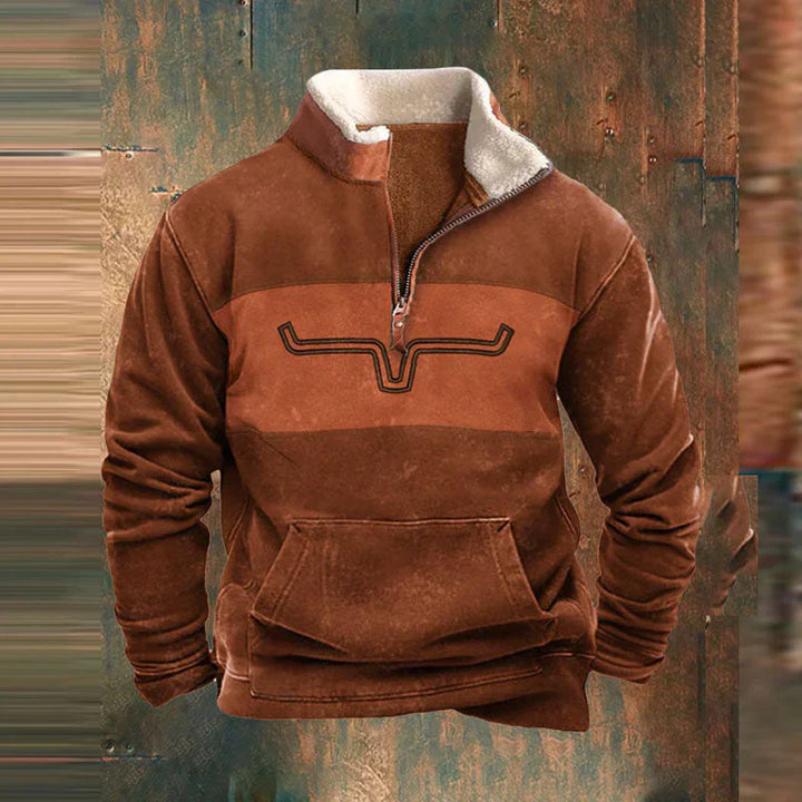 Bluza męska fleece na zamek wiosenna casual z długim rękawem do codziennego noszenia