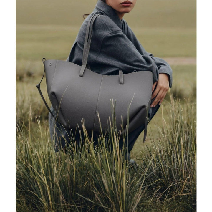 Damska torba skórzana pojemna shopper na laptopa jesienna do pracy