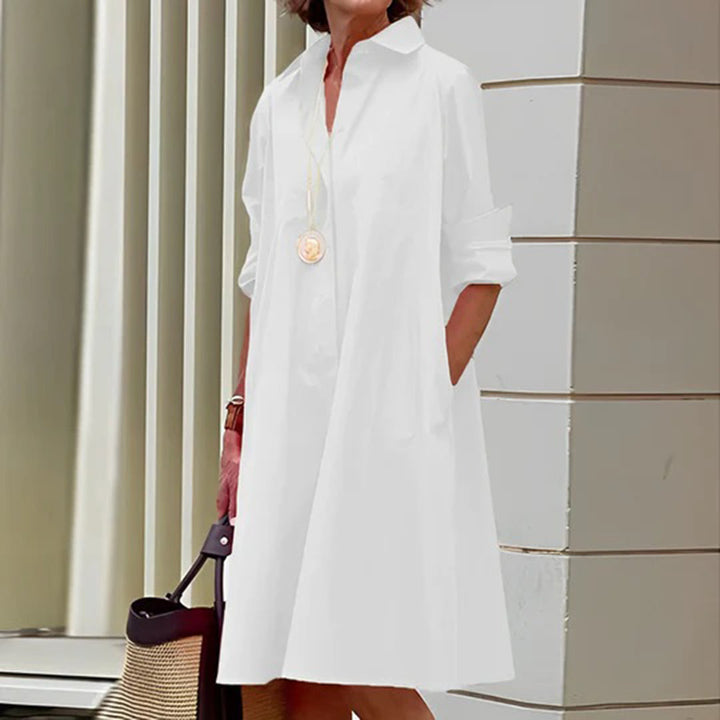 Sukienka koszulowa damska bawełniana midi na wiosnę elegancka sukienka casualowa