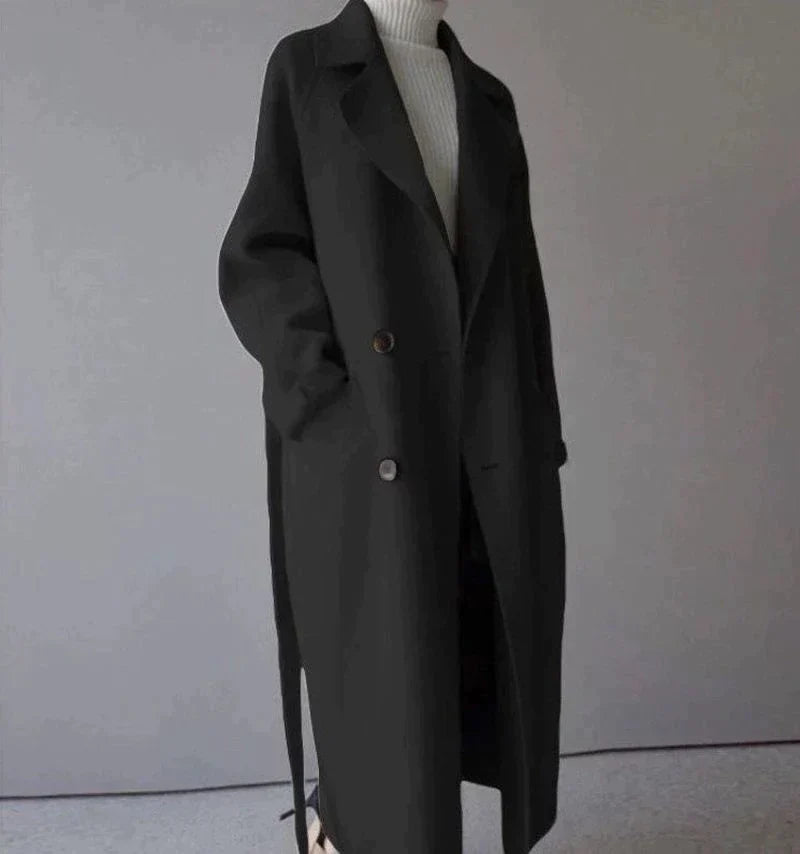 Płaszcz damski wełniany długi zimowy elegancki