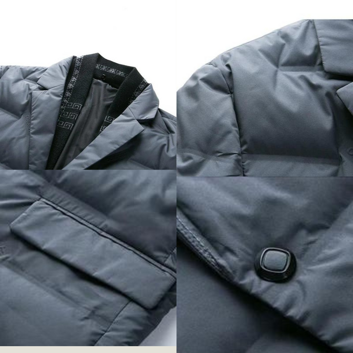 Blazer masculino acolchoado de inverno com enchimento quente elegante para o inverno