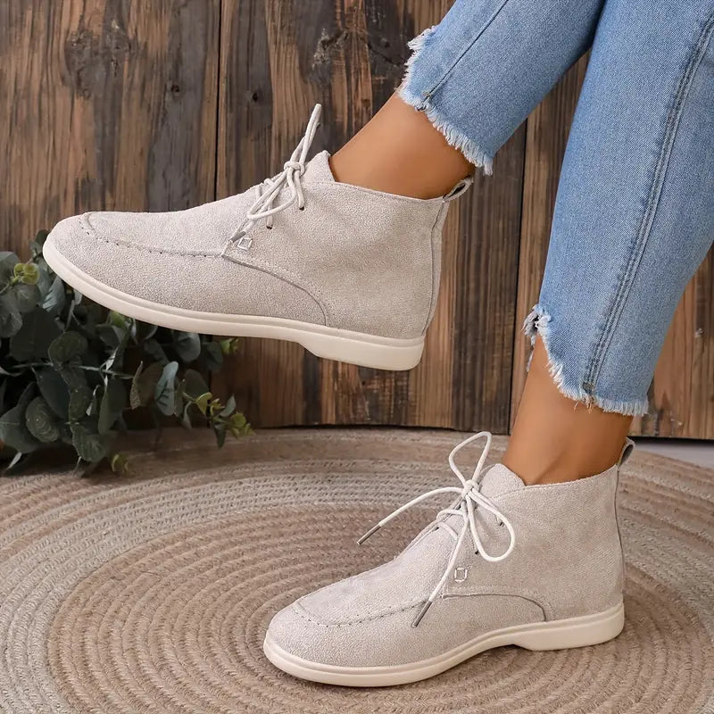 Dámské kožené boty na jaro pohodlné polobotky casual elegantní šněrovací