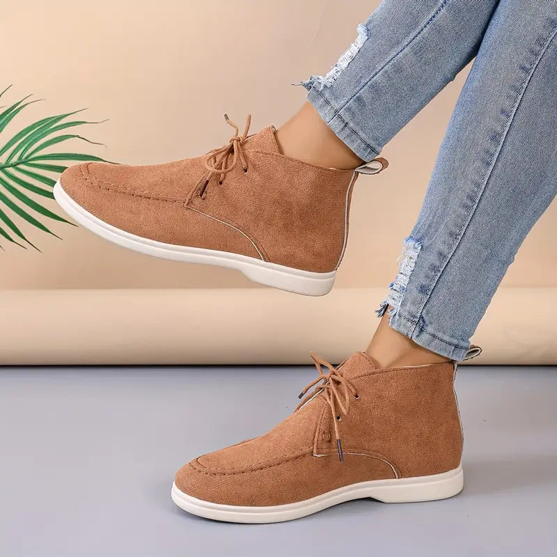 Dámské kožené boty na jaro pohodlné polobotky casual elegantní šněrovací