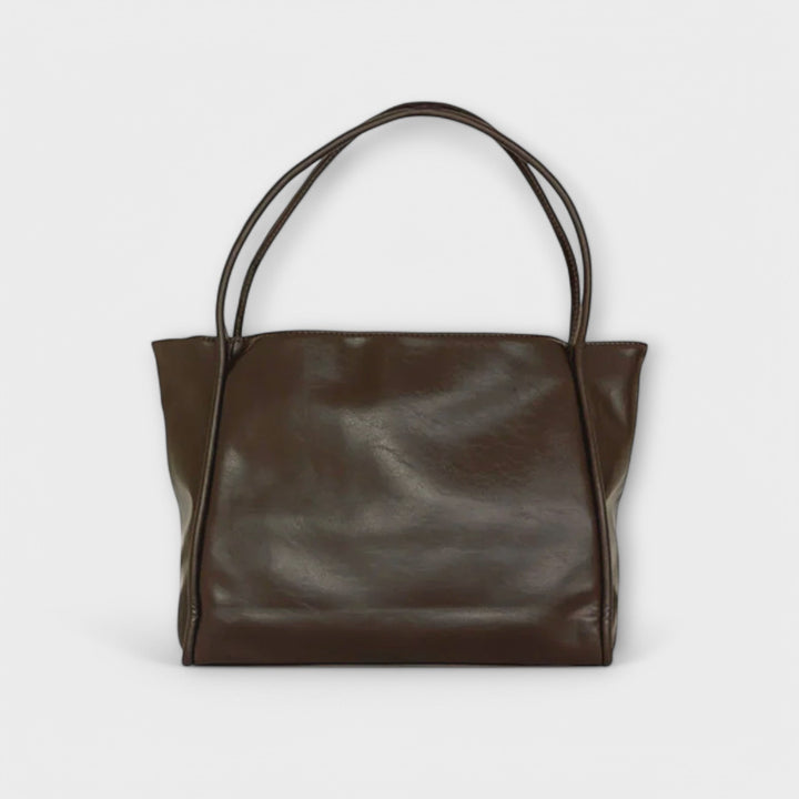 Torba damska tote vintage ze skóry ekologicznej na sezon jesienny do pracy i na co dzień