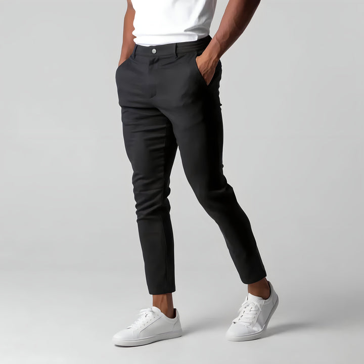 Spodnie chinos męskie bawełniane elastyczne slim fit jesienne
