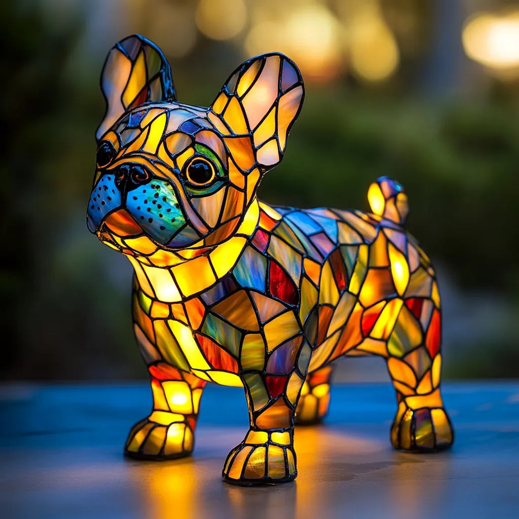 Lampka nocna stołowa LED dekoracyjna drewniana jesienna