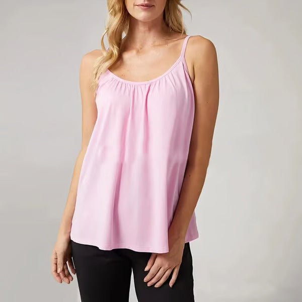 Top damski z wbudowanym biustonoszem z modalu i elastanu casual na lato 70 chars?