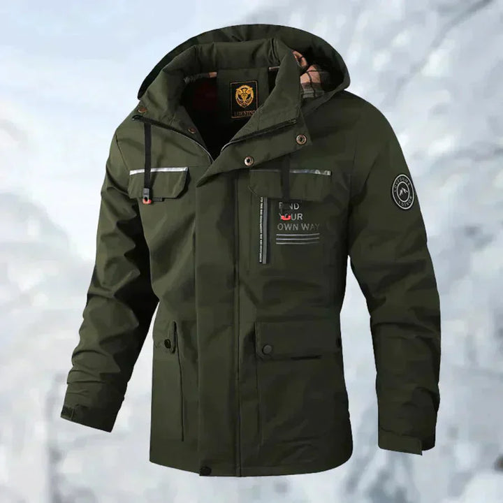 Kurtka męska softshell z kapturem wodoodporna ocieplana na wiosnę outdoorowa