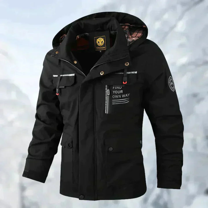 Kurtka męska softshell z kapturem wodoodporna ocieplana na wiosnę outdoorowa