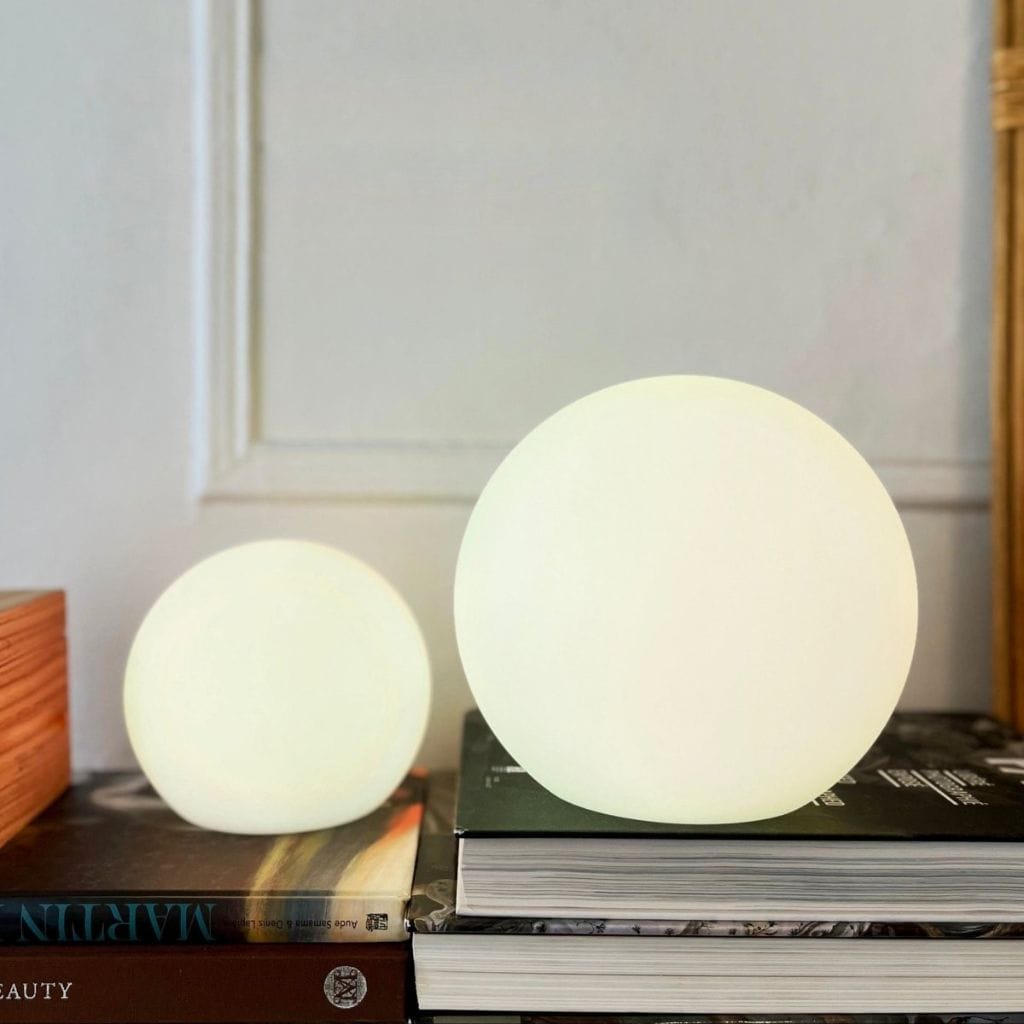 Lampa stołowa LED bezprzewodowa księżyc globus z PVC ściemniana do salonu IP65