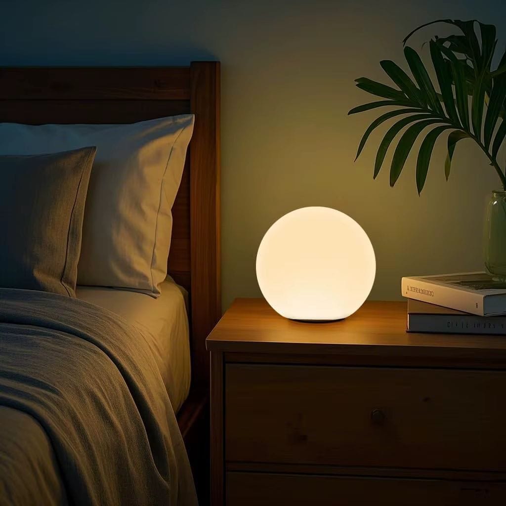 Lampa stołowa LED bezprzewodowa księżyc globus z PVC ściemniana do salonu IP65
