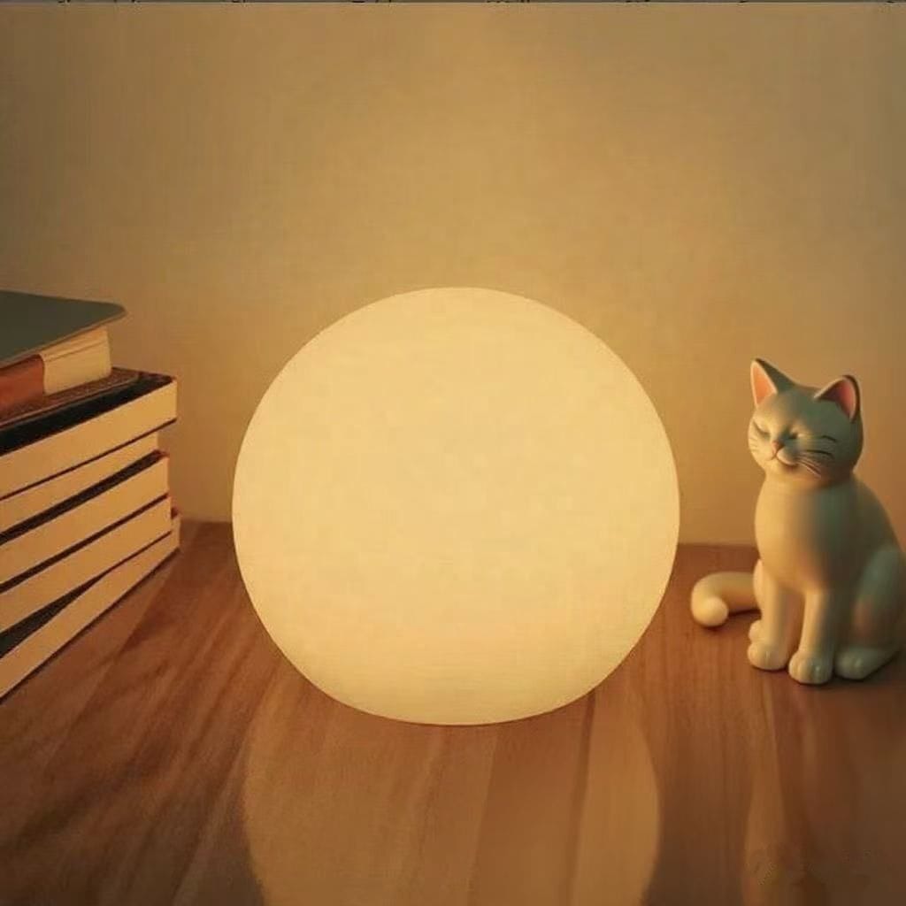 Lampa stołowa LED bezprzewodowa księżyc globus z PVC ściemniana do salonu IP65