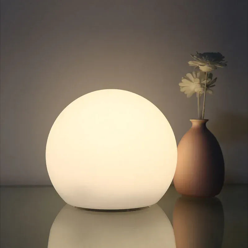 Lampa stołowa LED bezprzewodowa księżyc globus z PVC ściemniana do salonu IP65