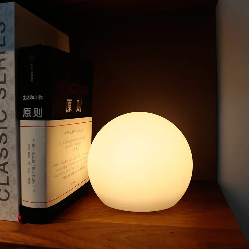 Lampa stołowa LED bezprzewodowa księżyc globus z PVC ściemniana do salonu IP65