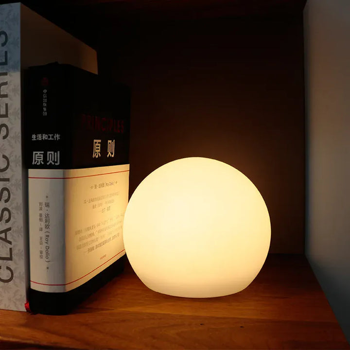 Lampa stołowa LED bezprzewodowa księżyc globus z PVC ściemniana do salonu IP65
