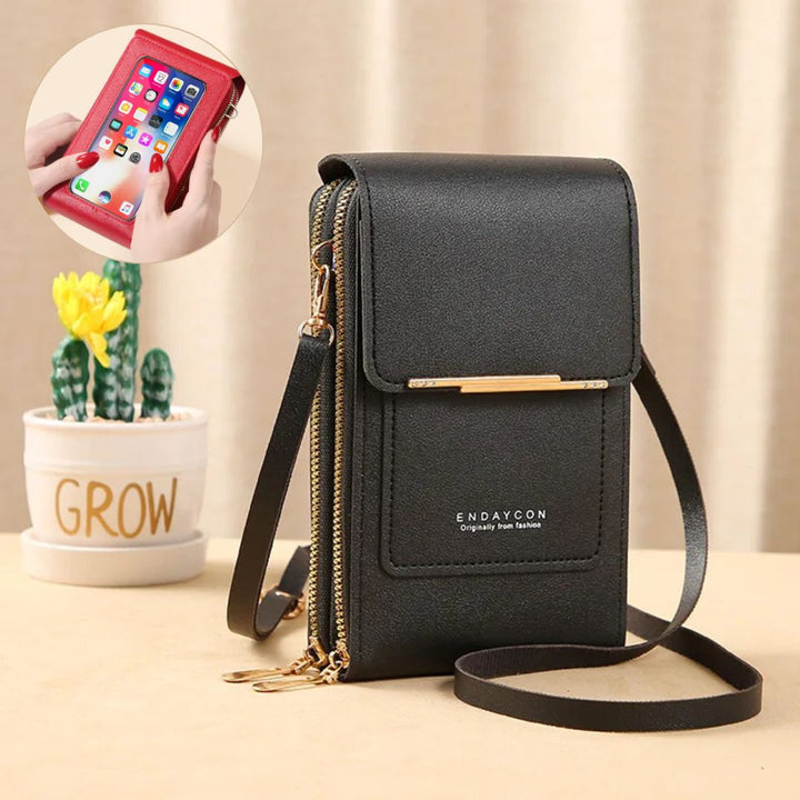 Torba na telefon crossbody damska ze skóry PU z portfelem regulowanym paskiem lato 2026