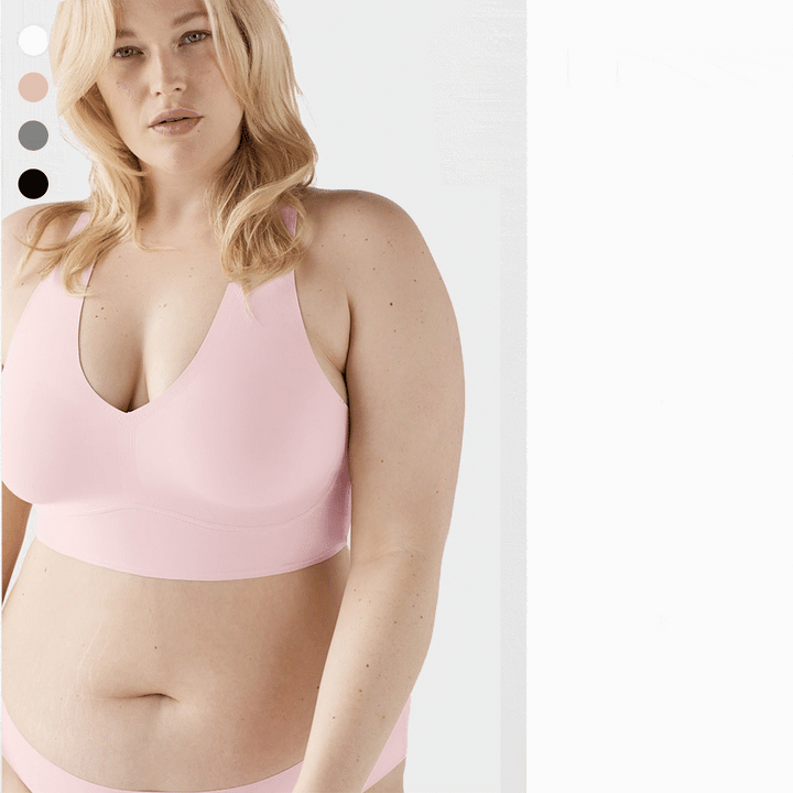 Biustonosz plus size bez fiszbin z nylonu i spandeksu podtrzymujący bezszwowy na lato