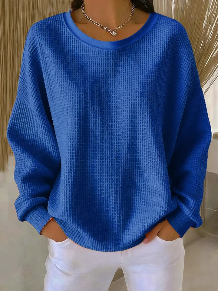 Sweter damski oversize z dzianiny na jesień, luźny fason na chłodniejsze dni
