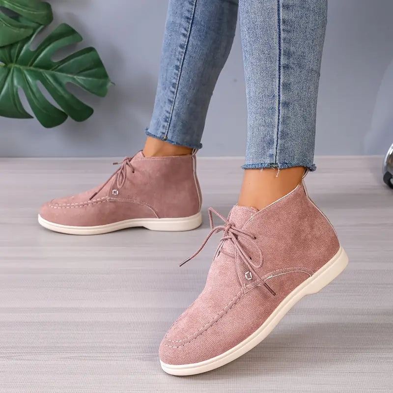 Dámské kožené boty na jaro pohodlné polobotky casual elegantní šněrovací