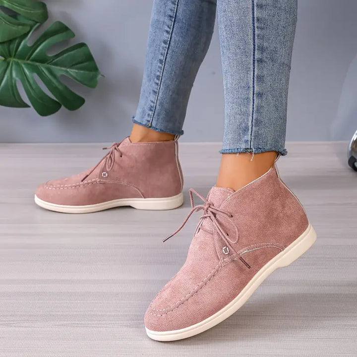 Dámské kožené boty na jaro pohodlné polobotky casual elegantní šněrovací