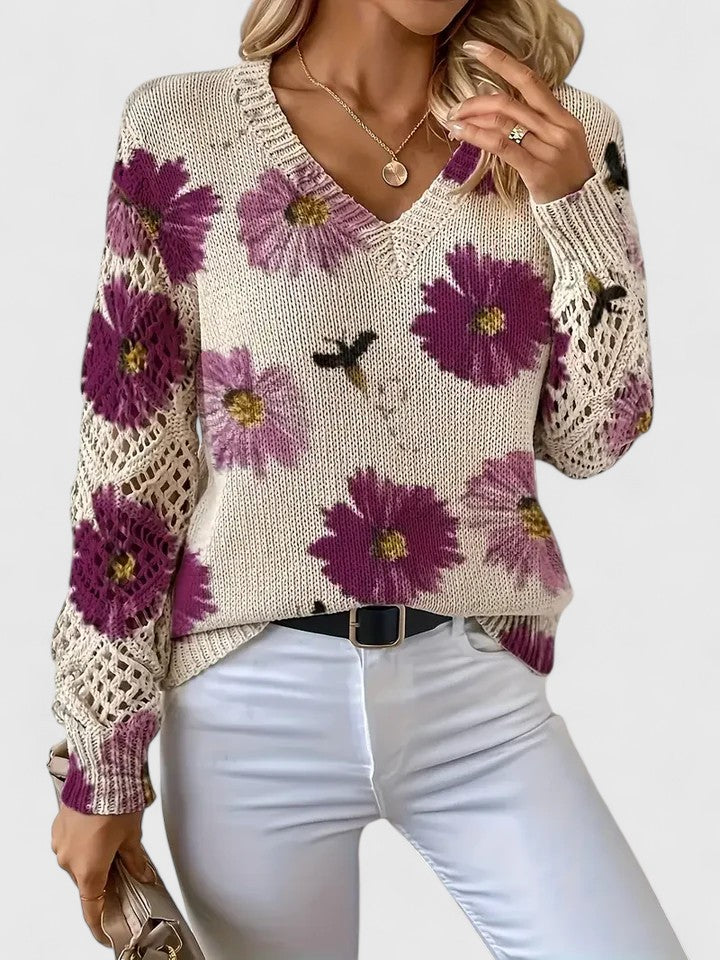 Kardigan damski dzianinowy ażurowy z dekoltem V elegancki na lato do codziennych stylizacji