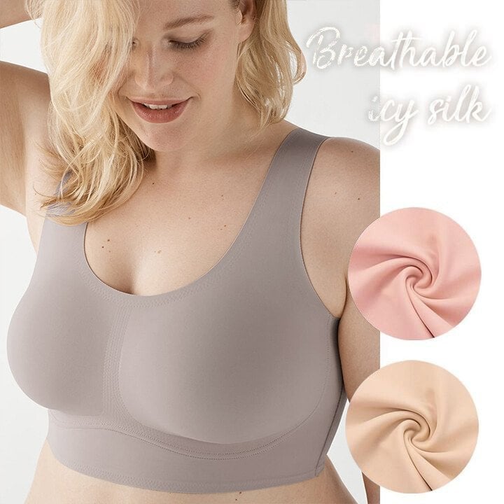 Biustonosz plus size bez fiszbin z nylonu i spandeksu podtrzymujący bezszwowy na lato