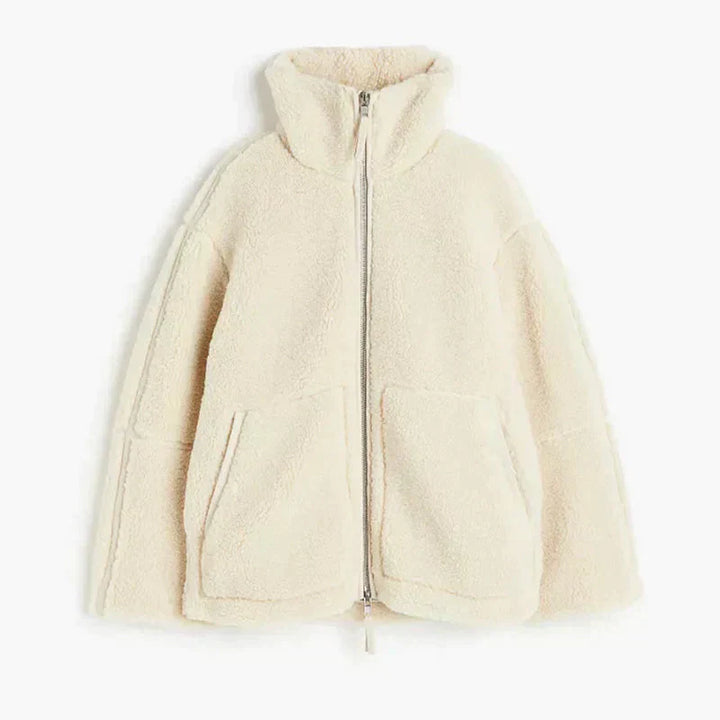 Kurtka damska teddy fleece na wiosnę ciepła kurtka polarowa oversize casual