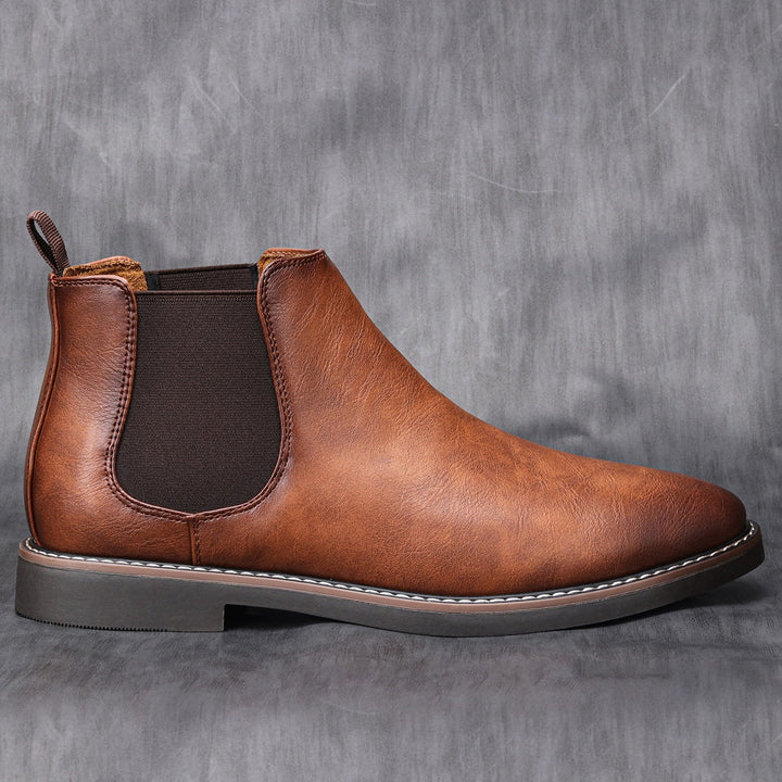 Buty męskie skórzane Chelsea eleganckie klasyczne wsuwane na jesień zimę casual