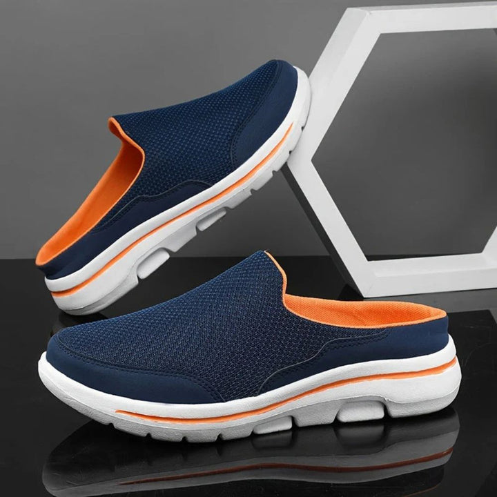 Klapki męskie sportowe na wiosnę – lekkie klapki męskie casual z oddychającej dzianiny knit