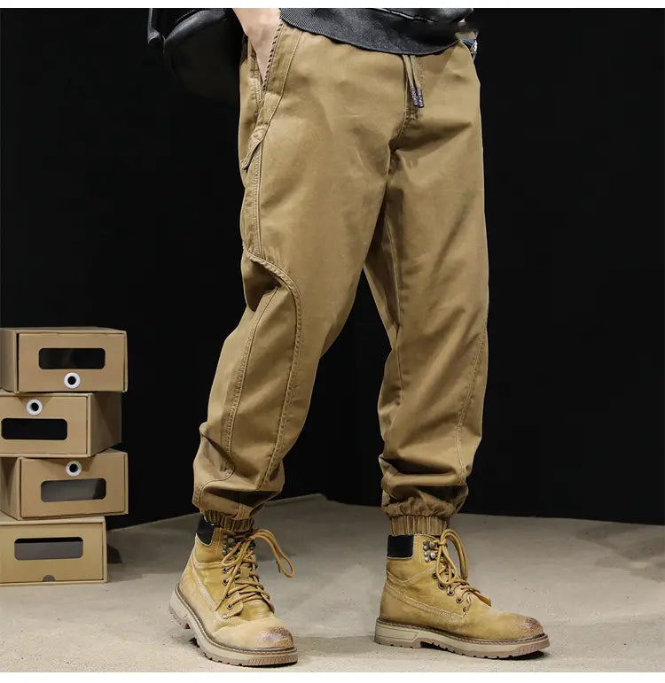Spodnie cargo męskie bawełniane jogger spodnie męskie casual na wiosnę styl militarny