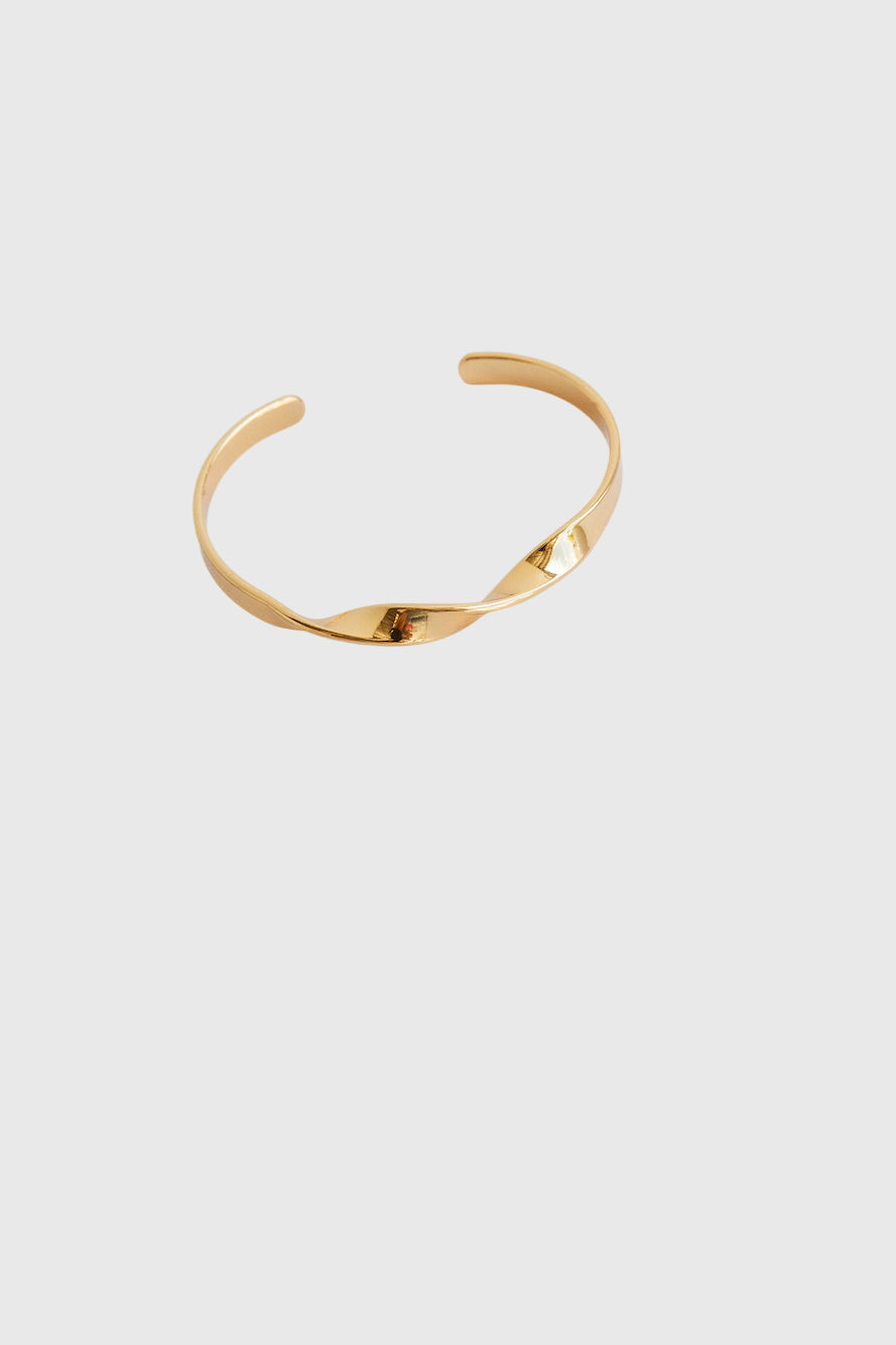 Pulseira feminina rígida banhada a ouro deslizante de outono