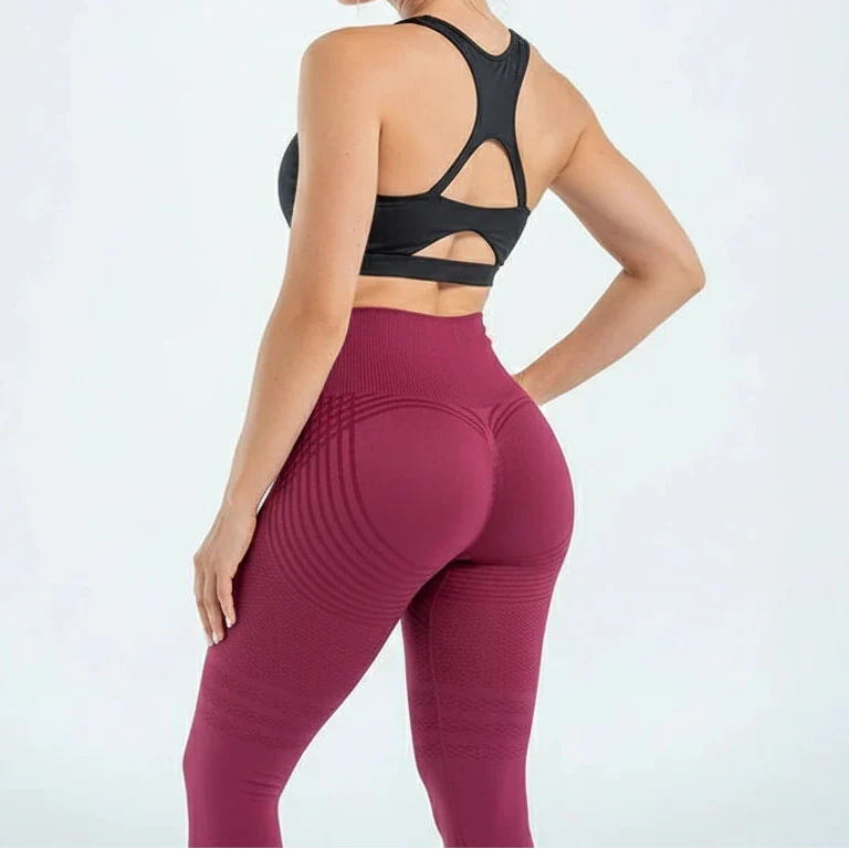 Leggings de malha para senhora, de cintura subida, modeladoras, de outono