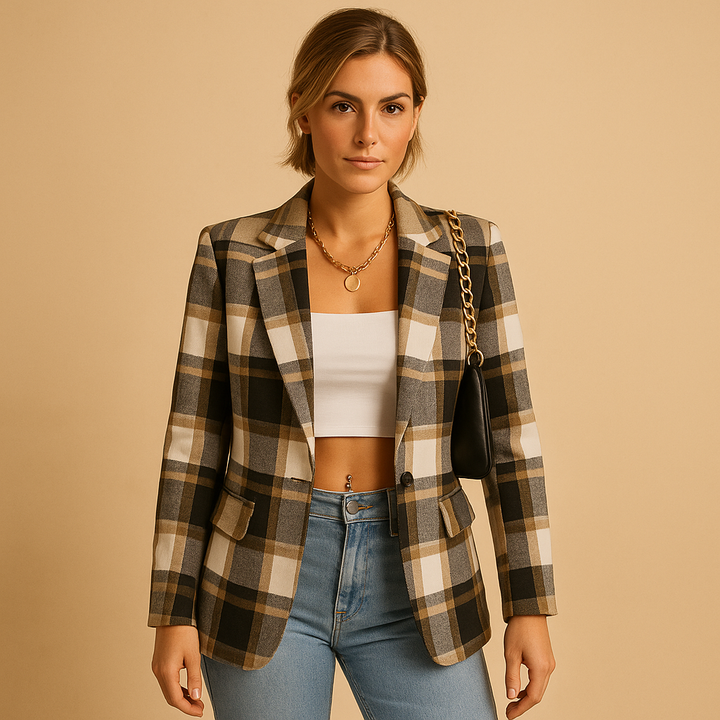 Blazer femme élégant coupe ajustée et féminine pour l’été, style polyvalent au bureau