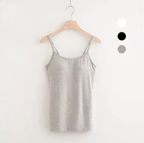 Top damski z wbudowanym biustonoszem z modalu i elastanu casual na lato 70 chars?