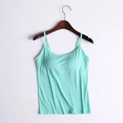 Top damski z wbudowanym biustonoszem z modalu i elastanu casual na lato 70 chars?