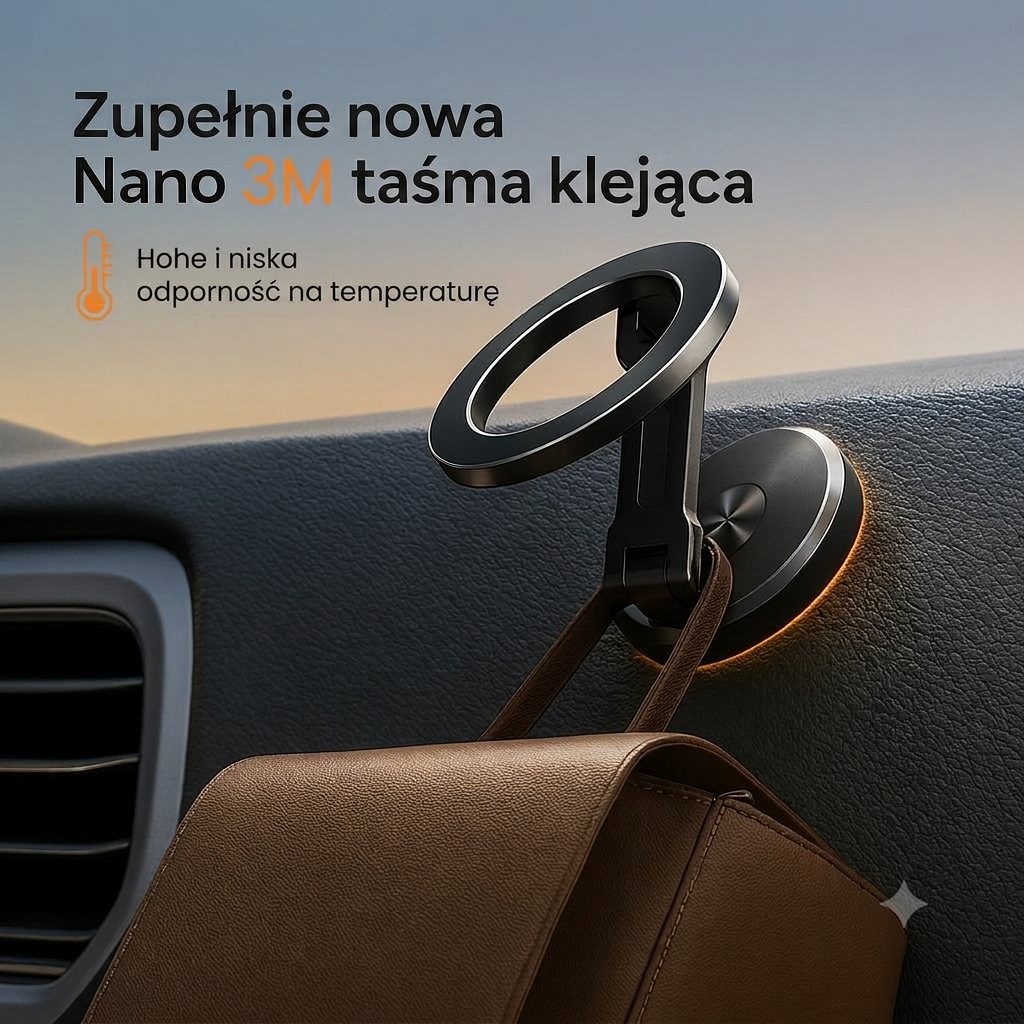 Uchwyt samochodowy magnetyczny do telefonu składany mocny do nawigacji bezpiecznej jazdy