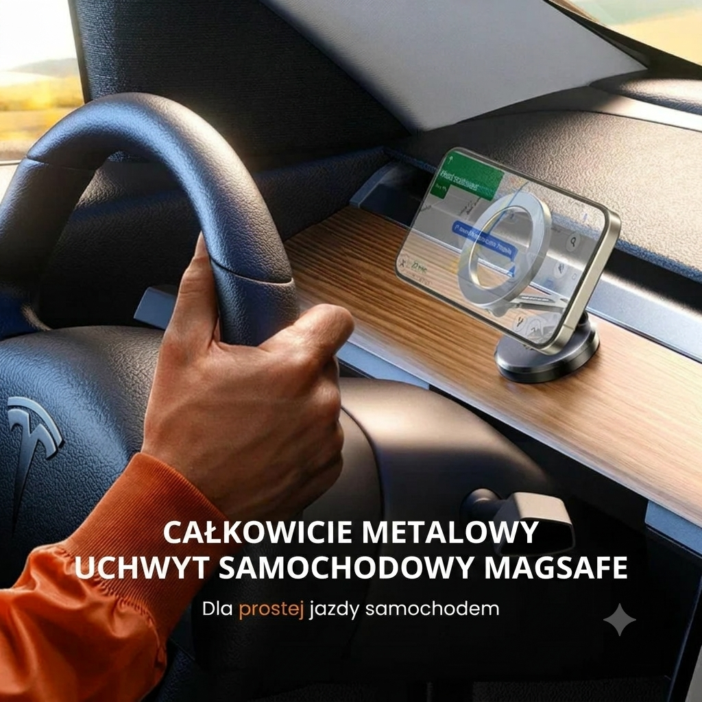 Uchwyt samochodowy magnetyczny do telefonu składany mocny do nawigacji bezpiecznej jazdy