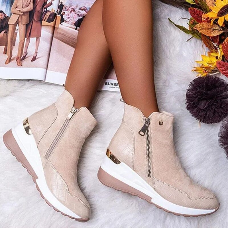 Women's Orthopedic Leather Shoes for Spring – Comfortable Health Ankle Boots for Walking