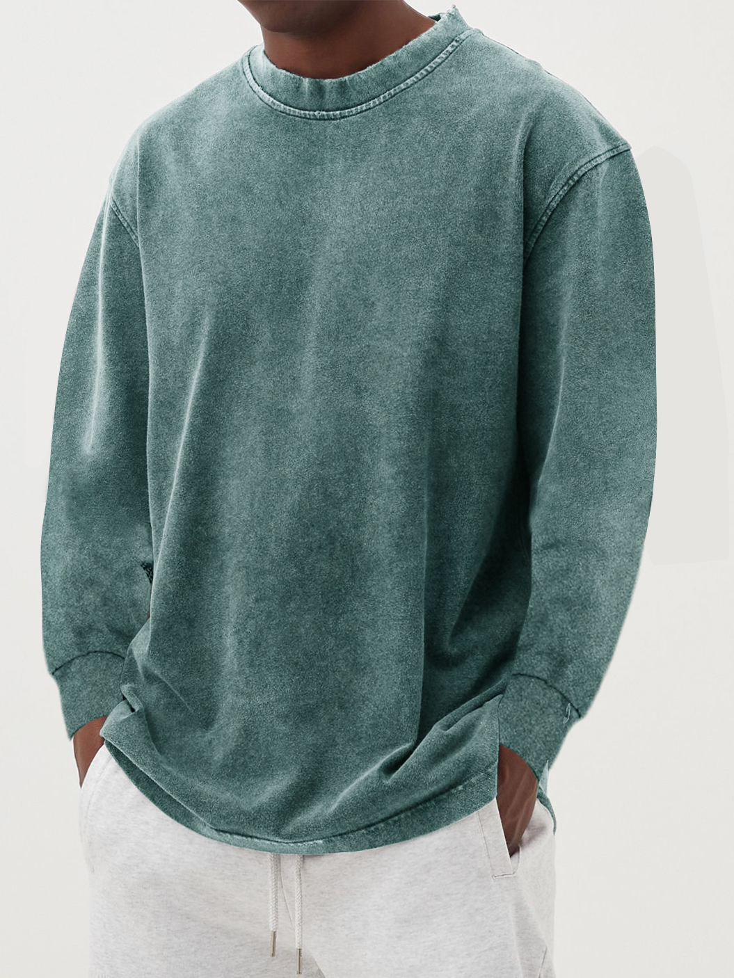 Męski longsleeve bawełniany koszulka z długim rękawem jesienna