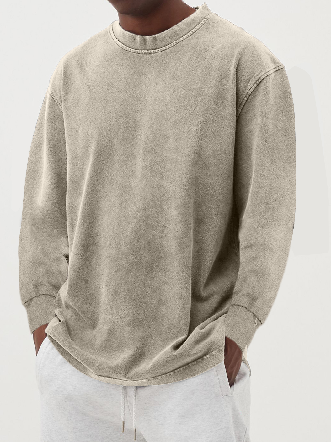Męski longsleeve bawełniany koszulka z długim rękawem jesienna