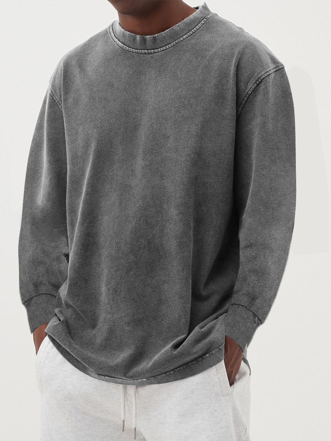 Męski longsleeve bawełniany koszulka z długim rękawem jesienna