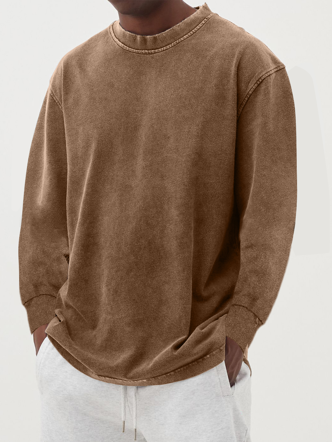 Męski longsleeve bawełniany koszulka z długim rękawem jesienna