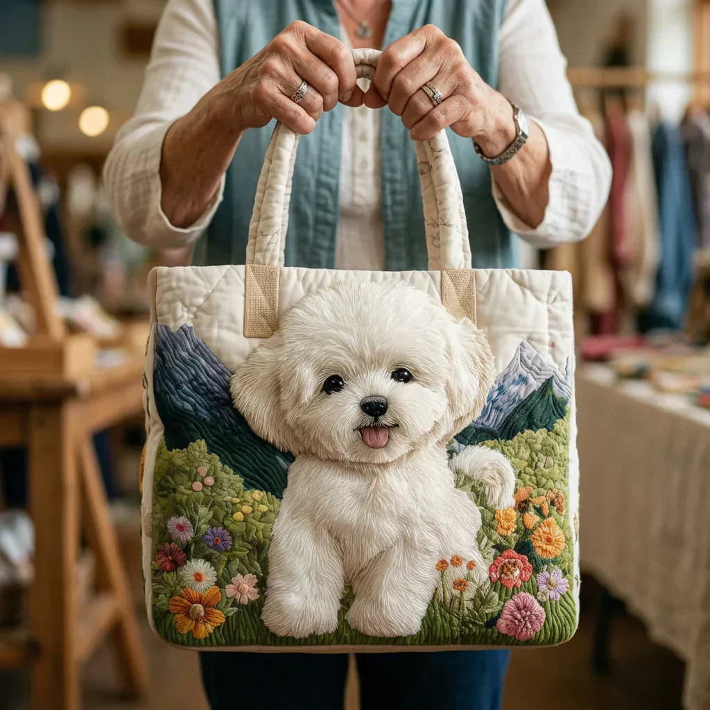 Torba shopperka damska pikowana materiałowa jesienna
