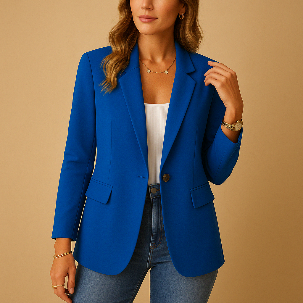 Marynarka damska dopasowana elastyczna blazer na jesień elegancka do biura
