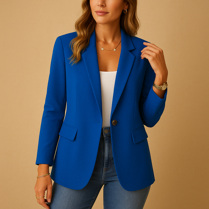 Marynarka damska dopasowana elastyczna blazer na jesień elegancka do biura